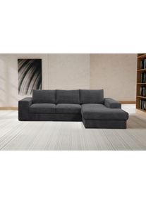 Ecksofa WERK2 "Rozzana 280 x 190 cm zeitlos & bequem, viel Platz, Design & Komfort", anthrazit, B:280cm H:86cm T:190cm, 90% Polyester, 10% Nylon, Sofas, Ecksofa, Cord, L-Form, XXL
