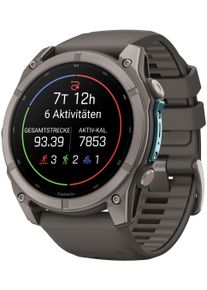 Garmin Smartwatch "Fenix 9", grau, kieselgrau, titan 3, 51mm, ohne eSIM, Smartwatches, Smartwatch
