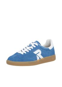Sneaker Rieker "San Diego Swing2GO", Damen, Gr. 41, Synthetik Textil, blau (azur, wei&szlig;), Veloursleder, unifarben, Schuhe Sneaker, Retro-Sneaker, Freizeitschuh, Halbschuh mit herausnehmbarem Fu&szlig;bett
