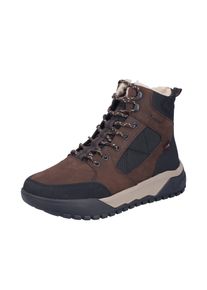 Winterboots Rieker, Herren, Gr. 42, Schurwolle, dunkelbraun, schwarz, Nubukleder, Textil, Schuhe Winterboots, Outdoorboots, Schn&uuml;rboots mit wassersabweisender TEX-Membran