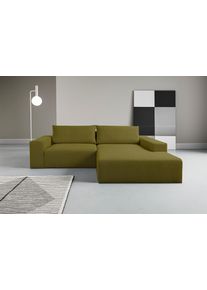 Ecksofa WERK2 "Rio 262 x 188 cm, modern & bequem, aktuelles Design, breite Armlehnen", gr&uuml;n, B:262cm H:83cm T:188cm, 100% Polyester, Sofas, Ecksofa, Webstoff, L-Form