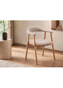 Esszimmerstuhl ACTONA GROUP "Addi, Stuhl, 2er-Set, gepolstert, Moderner Stil, Gestell aus Eiche", grau (, eiche, eiche, beige), B:56cm H:75,5cm T:54cm, 96% Polyester, 4% Acryl, St&uuml;hle, Esszimmerstuhl, 2er-Set, gepolstert, Bezug in verschiedenen Farben erh&auml;ltlich