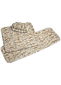 Duscheinlage Kleine Wolke "Stone", beige (natur), B:55cm L:55cm, Kunststoff, Wanneneinlagen, Duscheinlage, BxH: 55 x 55 cm