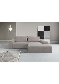 Ecksofa WERK2 "Rio 262 x 188 cm, modern & bequem, aktuelles Design, breite Armlehnen", beige (grau), B:262cm H:83cm T:188cm, 100% Polyester, Sofas, Ecksofa, Webstoff, L-Form