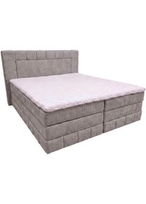 Boxbett OTTO HOME "PHILLIPA inkl. Bettkasten, LED optional, Breite: 140 oder 180 cm", grau, B:195cm L:210cm, Holz teilmassiv, Holzwerkstoff, Spanplatte, Komplettbetten, Boxbett, inkl. Kaltschaum-Topper, in verschiedenen Farben erh&auml;ltlich