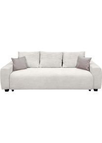 Schlafsofa OTTO HOME "Bella mit Bettkasten, G&auml;stebett 142x194, in 3 Qualit&auml;ten, inkl. Kissen", beige, B:241cm H:45cm T:94cm, 100%Polyester, Sofas, Schlafsofa, CLASSIC - Bonnellfedern ohne Topper - ideal als G&auml;stebett