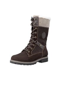 Winterstiefel Remonte, Damen, Gr. 39, Lammwolle, gr&uuml;n (braun kombiniert), Leder, Lederimitat, Textil, Schuhe Winterstiefel, Schn&uuml;rstiefel mit wasserabweisender TEX-Membrane, Lammwollfutter