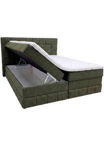 Boxbett OTTO HOME "PHILLIPA inkl. Bettkasten, LED optional, Breite: 140 oder 180 cm", gr&uuml;n, B:155cm L:210cm, Holz teilmassiv, Holzwerkstoff, Spanplatte, Komplettbetten, Boxbett, inkl. Kaltschaum-Topper, in verschiedenen Farben erh&auml;ltlich