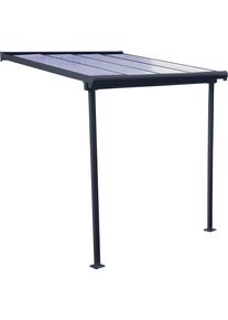 Terrassendach PALRAM - CANOPIA "Sierra", grau (anthrazit), B:230cm T:230cm, Aluminium, Terrassen&uuml;berdachungen, Terrassendach, grau, UV-best&auml;ndig