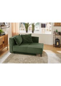 Recamiere JOCKENH&Ouml;FER GRUPPE "Rex, B: 155 cm, Liegefl&auml;che: 88x200 cm, optional mit Topper", gr&uuml;n, B:155cm T:95cm, Korpus: 100% Polyester;Kissen: 100% Polyester, Sofas, Recamiere, mit Schlaffunktion, Bettkasten & Zierkissen, Federkern