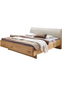 Holzbett Wiemann "Cardiff, Bettgestell, Bettrahmen, teilmassiv, mit Polsterkopfteil", braun (bianco, eiche teilmassiv), B:160cm L:220cm, Betten, Holzbett, Fu&szlig;teil aus Massivholz, verschiedene Gr&ouml;&szlig;en