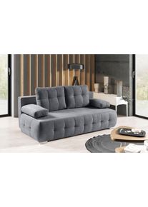 Schlafsofa WERK2 "Indigo 205 cm Bettsofa mit Bettkasten modern und bequem", grau, B:205cm H:90cm T:95cm, 100% Polyester, Sofas, Schlafsofa, Luxus-Microfaser weich, Schlaffunktion, Bettkasten