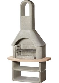 Grillkamin Buschbeck "Cortina", grau (grau, terrakottafarben), B:110cm H:206cm T:65cm, Grills, Grillkamin, robuster Beton-Kamin mit Grillrost, BxTxH: 110x65x206 cm