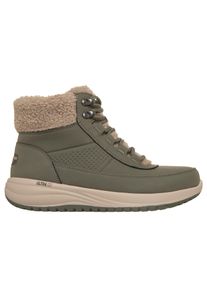 Winterboots Skechers "ON-THE-GO STELLAR-", Damen, Gr. 40, Warmfutter, gr&uuml;n (olivgr&uuml;n), Lederimitat, Schuhe Winterboots, Schn&uuml;rboots, High-Top-Sneaker mit waterproof