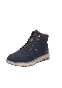 Winterboots Rieker, Herren, Gr. 46, Warmfutter, dunkelblau, braun, Nubukleder, Textil, Schuhe Winterboots, Schn&uuml;rboots mit wasserabweisender RiekerTEX-Membran