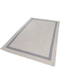 Teppich Gino Falcone "Benito" Gr. 1, beige (creme), B:50cm H:6mm L:80cm, Kunstfaser, Teppiche, Teppich, Flachgewebe, Uni Farben, mit Bord&uuml;re, Outdoor geeignet, auch in rund