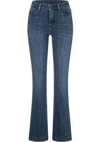 Bootcut-Jeans MAC "DREAM BOOT grace", Damen, Gr. 46, L&auml;nge 34, blau (night blau washed), Denim/Jeans, Obermaterial: 90% Baumwolle, 7% Elastomultiester, 3% Elasthan, bootcut fit lang, Jeans Bootcut-Jeans, Sehr elastische Hyperstretch-Qualit&auml;t mit figurformendem Effekt