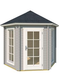 Pavillon Lasita Maja "Inverness", grau (lichtgrau, naturbelassen), B/H/T: 320cm x 2.895cm x 277,1cm, Pavillons, Pavillon, BxT: 320x277,1 cm, Fichtenholz