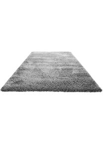 Hochflor-Teppich HOMIE LIVING "Matteo HL-0961", grau (grau, grau), B:200cm H:50mm L:290cm, Polyester, Teppiche, Hochflor-Teppich, 100% recyceltem PET, Langflor, Shaggy, Wohnzimmer