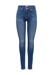 Skinny-fit-Jeans Only "ONLBLUSH MID WAIST SKINNY DNM BOX", Damen, Gr. L (40), L&auml;nge 32, dunkelblau denim, Denim/Jeans, Obermaterial: 92% Baumwolle, 6% Elastomultiester, 2% Elasthan, unifarben, skinny fit lang, Jeans Skinny-fit-Jeans, Baumwollmischung, skinny fit