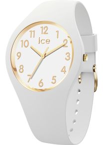 Ice Watch Quarzuhr ICE-WATCH "ICE glam - Small - 3H", wei&szlig; (wei&szlig;, wei&szlig;), Armbanduhren, Damen, wei&szlig;-goldfarben, Quarzuhr, Armbanduhr, Damenuhr, Silikonarmband, bis 10 bar wasserdicht