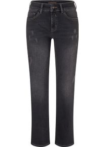 Slim-fit-Jeans MAC "CARRIE straight", Damen, Gr. 34, L&auml;nge 30, fancy braun schwarz, Denim/Jeans, Obermaterial: 78% Baumwolle, 12% Lyocell, 7% Elastomultiester, 3% Elasthan, slim fit kn&ouml;chellang, Jeans Slim-fit-Jeans, Atmungsaktiver Ganzjahres-Denim
