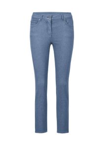 7/8-Hose GOLDNER "Schmale Stretchhose BELLA", Damen, Gr. 54, N-Gr, blau (hellblau), Obermaterial: 65% Baumwolle CO. 31% Polyester PES. 4% Elasthan EL., normal, Hosen 7/8-Hose, Ohne