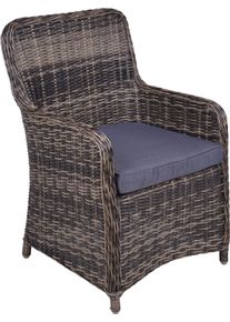 Gartensessel Garden Pleasure "BORDEAUX", grau (grau, braun), B:66cm H:93cm T:62cm, Obermaterial: 100% Polyester, Sessel, Gartensessel, inkl. Auflagen