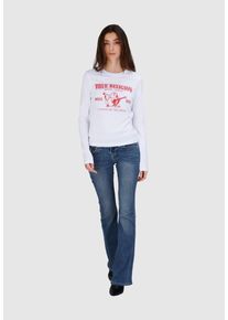 Bootcut-Jeans True Religion "BECCA MR BOOTCUT FLAP", Damen, Gr. 25, N-Gr, arabella, Denim/Jeans, Obermaterial: 65% Baumwolle, 33% Polyester, 2% Elasthan, leichte Abriebeffekte, bootcut fit lang, Jeans Bootcut-Jeans, Baumwollmischung, bootcut fit
