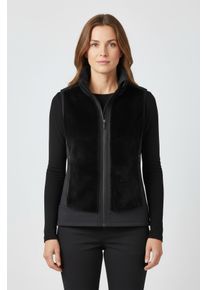 Fleeceweste LPO "Dominique", Damen, Gr. 40 (M), schwarz, Fleece, 100% Polyester, regular fit h&uuml;ftbedeckend, Westen Fleeceweste, Fellimitat