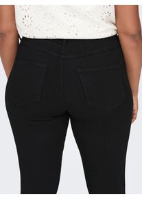 Skinny-fit-Jeans Only CARMAKOMA "CARSTORM LIFE PUSH UP HW SK JEANS NOOS", Damen, Gr. 44, L&auml;nge 30, schwarz, Denim/Jeans, Obermaterial: 53% Viskose, 29% Baumwolle, 17% Polyester, 1% Elasthan, clean, skinny fit lang, Jeans Skinny-fit-Jeans