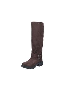 Winterstiefel Rieker, Damen, Gr. 43, Warmfutter, Normalschaft, braun (dunkelbraun), Textil, Veloursleder, unifarben, Schuhe Winterstiefel, Langschaftstiefel, Blockabsatz, mit Innenrei&szlig;verschluss