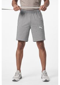 Trainingsshorts Puma "TEAMGOAL CASUALS SHORTS", Herren, Gr. M, N-Gr, grau (medium gray heather, Puma wei&szlig;), Sweatware, Obermaterial: 60% Baumwolle, 40% Polyester, unifarben, regular fit kniefrei, Hosen Trainingsshorts, aus Baumwolle und Polyester, Sweatware-Material, kniefrei