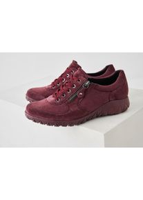 Waldl&auml;ufer Schn&uuml;rschuh WALDL&Auml;UFER "Havy-Soft", Damen, Gr. 7 (40,5), Textil, rot (bordeaux), Textil, Veloursleder, Basic, Schuhe Schn&uuml;rschuh, Sneaker, Komfortschuh mit Rei&szlig;verschluss, H-Weite