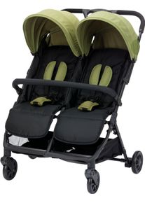Zwillingswagen FILLIKID "Fill TWIN", Baby, schwarz (schwarz, gr&uuml;n), Aluminium, Kinderwagen Zwillingswagen