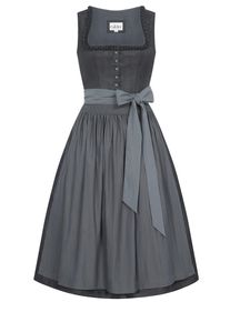 N&uuml;bler Dirndl N&Uuml;BLER "Midi Dirndl Kimberly", Damen, Gr. 50, EURO, grau, Obermaterial: 70% Polyester PES. 30% Viskose CV., Kleider Dirndl, Topseller