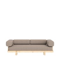 Schlafsofa Karup Design "Stay Sofa Bed, mit Bettfunktion & Boxspring, 3 Sitzer aus Massivholz", grandpa beige, B:99cm H:66cm T:214cm, Bezug: 100% Polyester. Kissenf&uuml;lling: Schaumstoffgranulat, Sofas, Schlafsofa, Boxspring-Matratze mit Sprungfedern, 90 x 200 cm, Made in Europe
