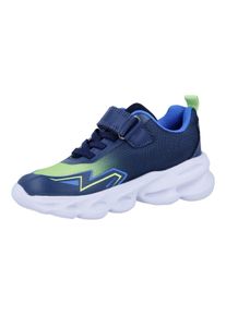 Slip-On Sneaker Richter "Maris (Blinki)", M&auml;dchen, Gr. 27, Textil, blau (dunkelblau kombiniert), Lederimitat, Textil, Strukturmuster, kontrastfarbene Details, Schuhe Slip-On Sneaker, Klettschuh mit Blinkfunktion, Gr&ouml;&szlig;enschablone zum Download, mit WMS
