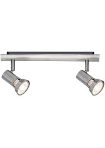 Paulmann LED Deckenleuchte "Teja", grau (nickelfarben), 2, H: 12cm, 1 Stk., Leuchten, GU10, LED Deckenleuchte
