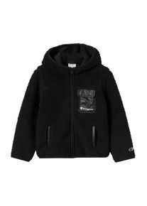 Fleecejacke Champion "Polar Hooded Full Zip Top", Kinder, Gr. XXL (176), schwarz (nbk), Fleece, Obermaterial: 100% Polyester, Jacken Fleecejacke, Kuschelig weiches Teddyfleece, Moderne Kontrastdetails aus Nylon