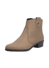 Stiefelette Rieker, Damen, Gr. 41, Textil, beige, Flechtoptik, Basic, Schuhe Stiefelette, in karierter Optik, mit seitlichem Rei&szlig;verschluss