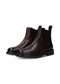 Chelseaboots Salamander "Bebra", Damen, Gr. 37, Textil, braun (dunkelbraun), Nappaleder, Schuhe Chelseaboots, Klassik-Stiefelette mit Stretcheinsatz au&szlig;en