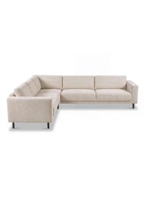 Ecksofa OTTO HOME "Sveeva, L-Form, B.288 cm, schwarze Metallf&uuml;&szlig;e", beige, B:288cm H:78cm T:243cm, 100% PES, Sofas, Ecksofa, langlebiger Strukturstoff, mit Wellenunterfederung, viele Farben