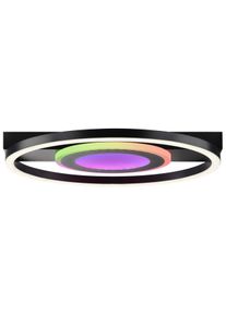 Brilliant LED Deckenleuchte "Maureen", bunt (schwarz), 1, H: 5cm, 1 Stk., Leuchten, 37cm, 2300lm, 3000-6500K, dimmbar, CCT, RGB, schwarz, LED Deckenleuchte