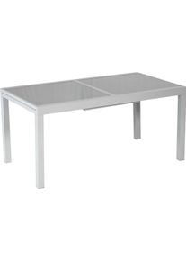 Garten-Essgruppe Merxx "Amalfi", silber (schwarz, schwarz, silber), B:56cm H:97cm T:76cm, Aluminium, Polyester, Sitzm&ouml;bel-Sets, Garten-Essgruppe, inkl. 4 Stapelsessel, 1 Ausziehtisch