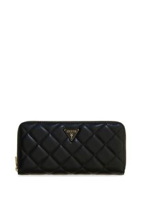Geldb&ouml;rse Guess "JULIET SLG LARGE ZIP AROUND", Damen, schwarz, Lederimitat, Kleinlederwaren Geldb&ouml;rse, Damen Geldbeutel mit zus&auml;tzlichem Rei&szlig;verschluss-R&uuml;ckfach