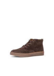 Schn&uuml;rboots Gabor, Damen, Gr. 44, Textil, cacao, Veloursleder, unifarben, Basic, Schuhe Schn&uuml;rboots, Plateau, Casual-Schn&uuml;rer