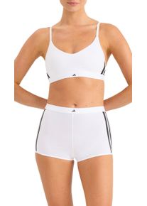Bralette adidas Sportswear "Sport Active Essentials Cotton 3 Stripes", Damen, Gr. L, N-Gr, wei&szlig; (100, wei&szlig;), Single Jersey, Obermaterial: 95% Baumwolle, 5% Elasthan, BHs Bralette, gepolsterte Cups, Cotton-Mix