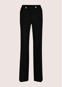 Madeleine Mode Stoffhose MADELEINE "Hose Weite Hose mit B&uuml;gelfalten", Damen, Gr. 46, N-Gr, schwarz, Modern, gerade, Hosen Stoffhose