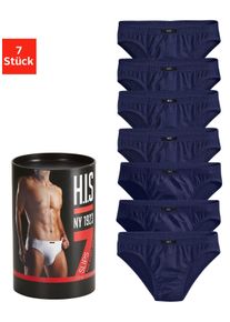 H.I.S. Slip H.I.S "Unterhosen f&uuml;r Herren", Herren, Gr. 9 (XXXL), 7 Stk., Jersey, blau, Jersey, Obermaterial: 95% Baumwolle, 5% Elasthan, unifarben, k&ouml;rpernah, Unterhosen Slip, aus Baumwoll-Mix in einer Dose verpackt
